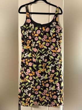 Vintage *Sigrid Olsen* Floral Sheath Linen-Blend Dress Size 10
